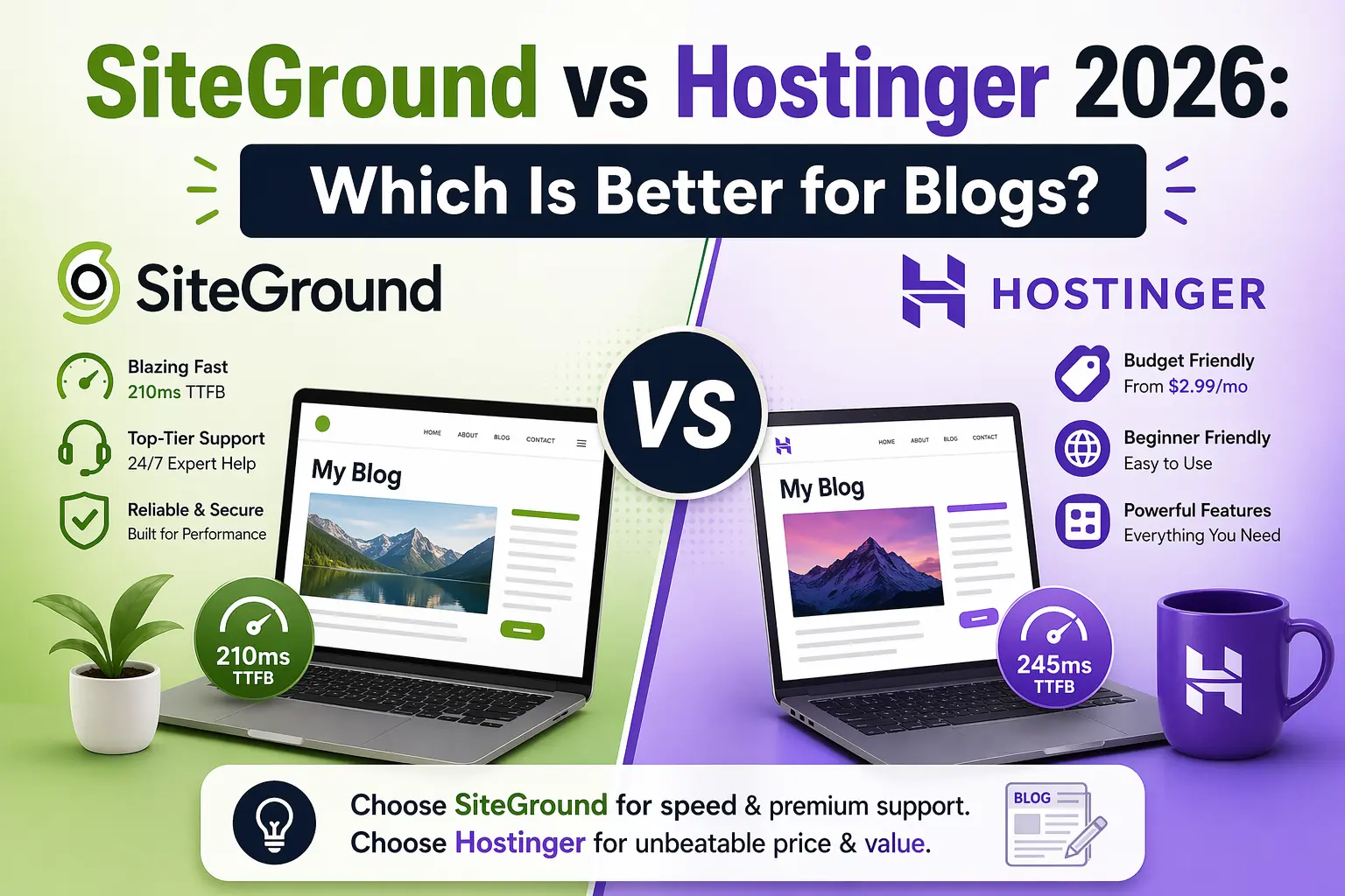 SiteGround vs Hostinger 2026 Which Is Better for Blogs